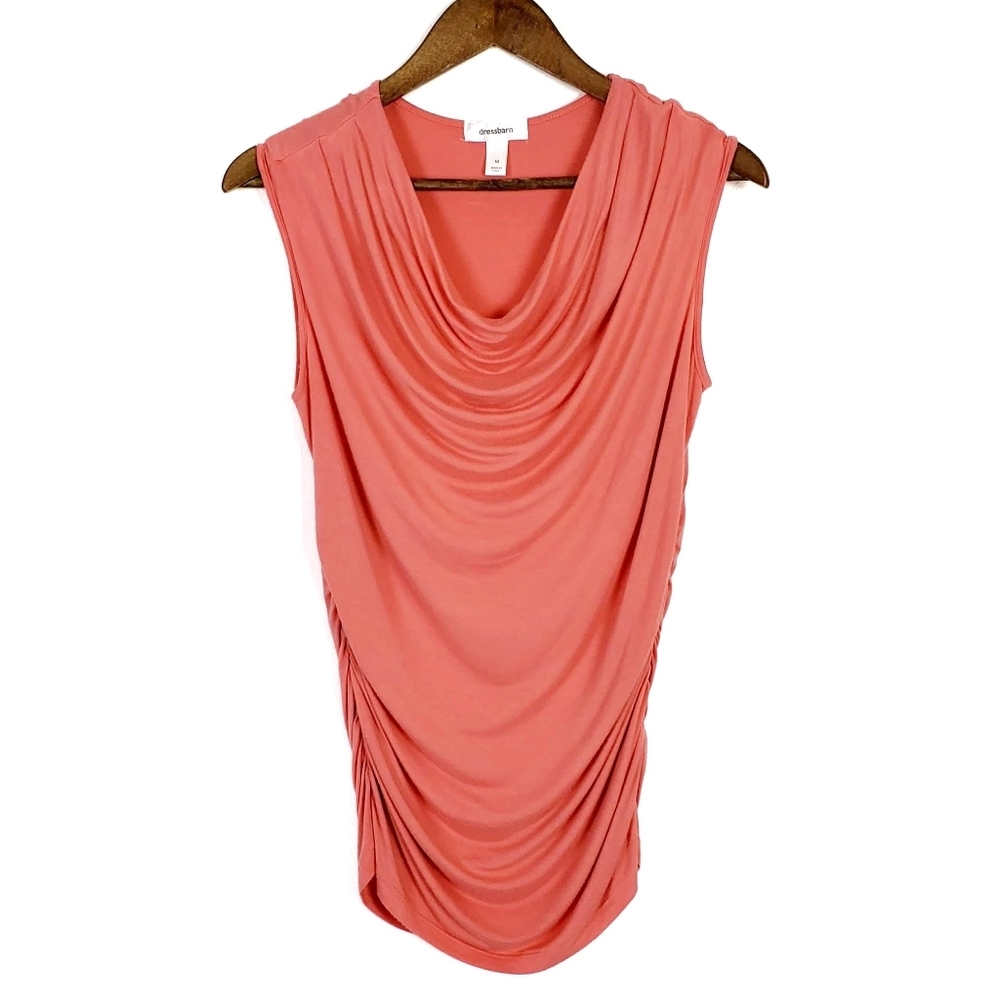 Dressbarn Womens‎ Sleeveless Drape Neck Blouse Top